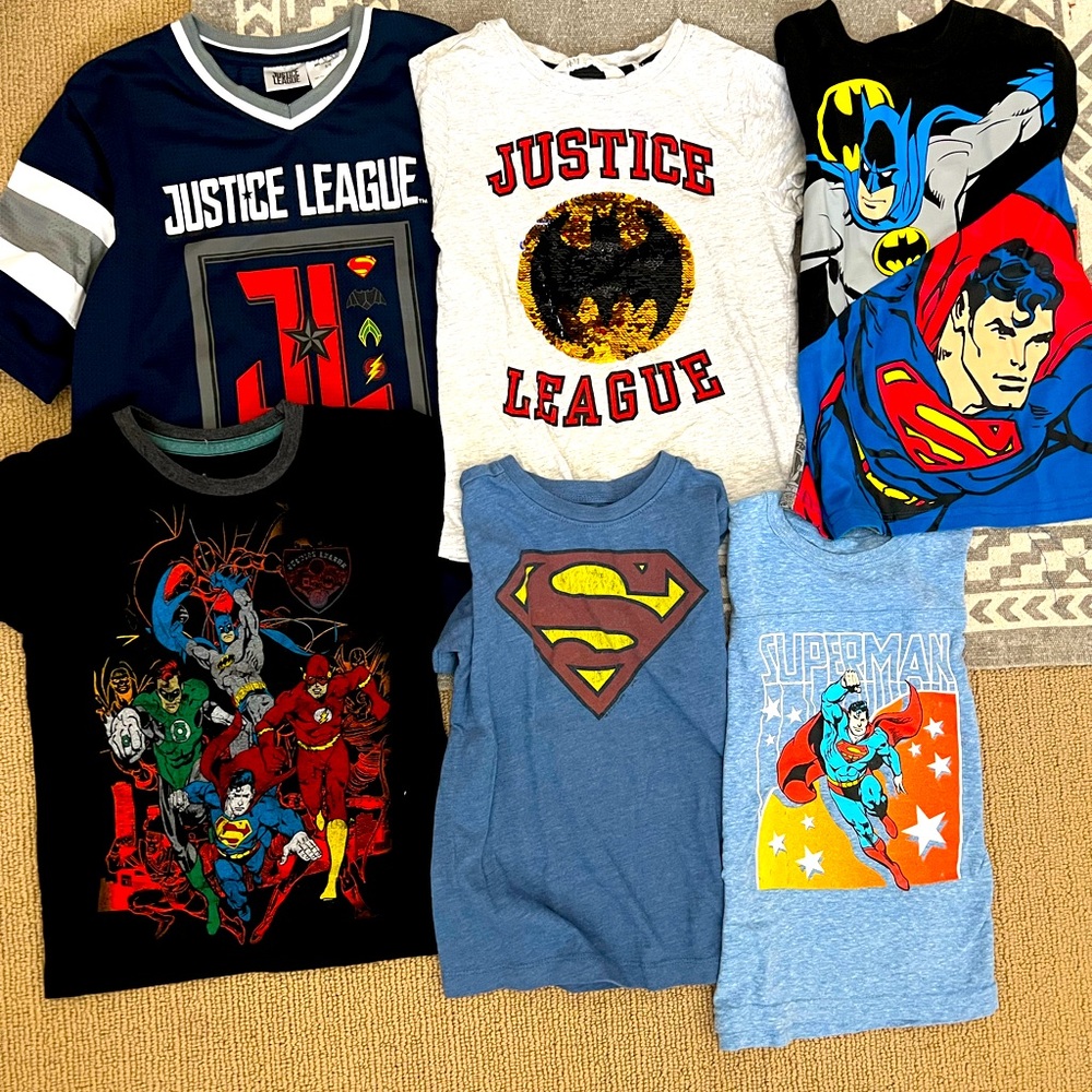 Justice League Boys short sleeve shirts, size 4-5
